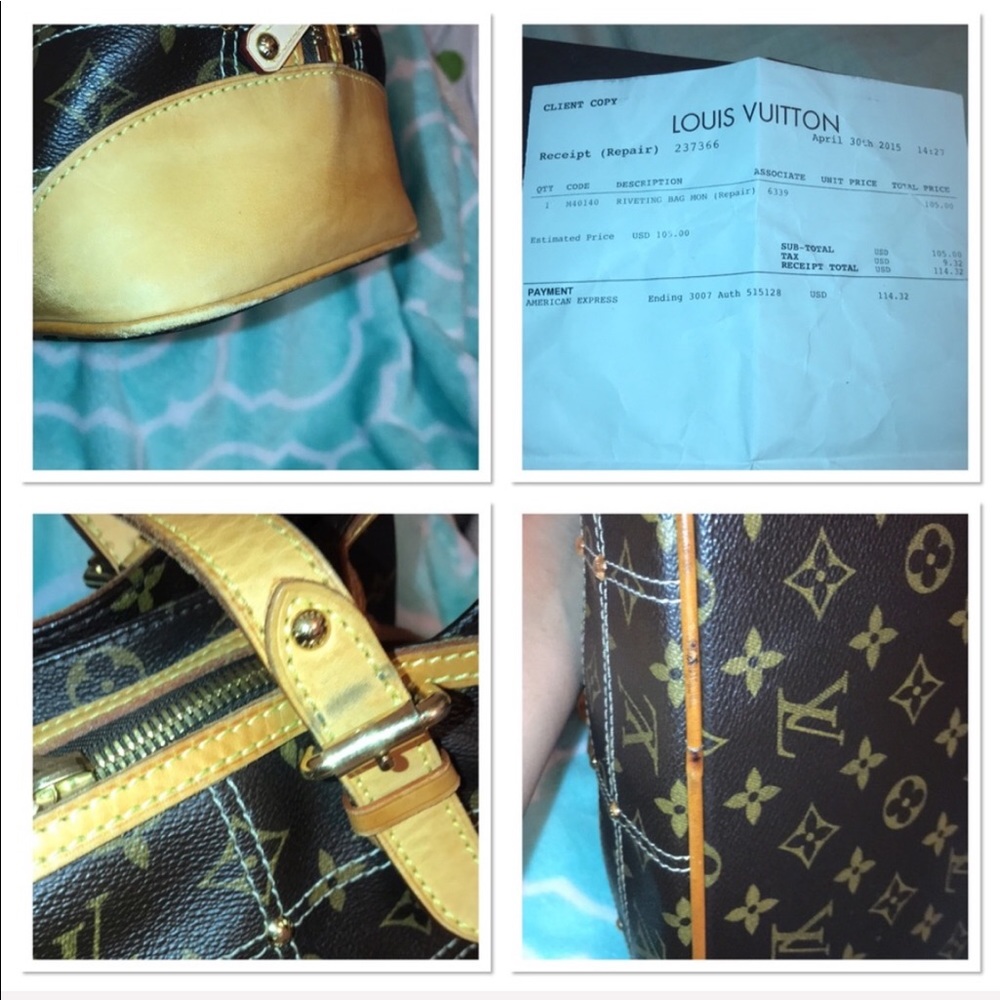 Limited Edition Authentic Louis Vuitton Monogram Rivet Brown Handbag - Picture 8 of 8